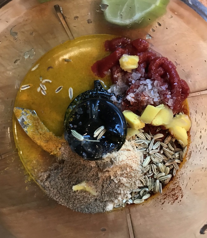 Ingredients during Tandoori prep