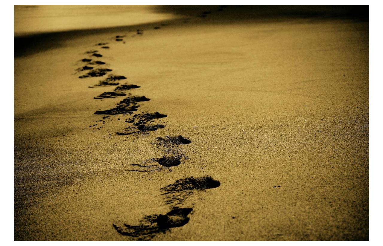 foot prints in the sand