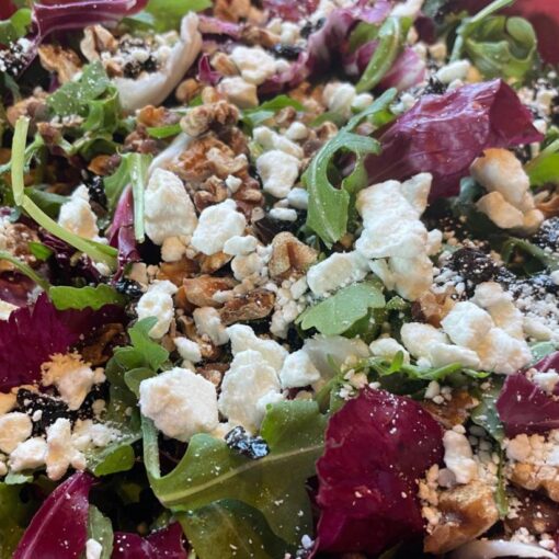 festive salad with walnut vinaigrette