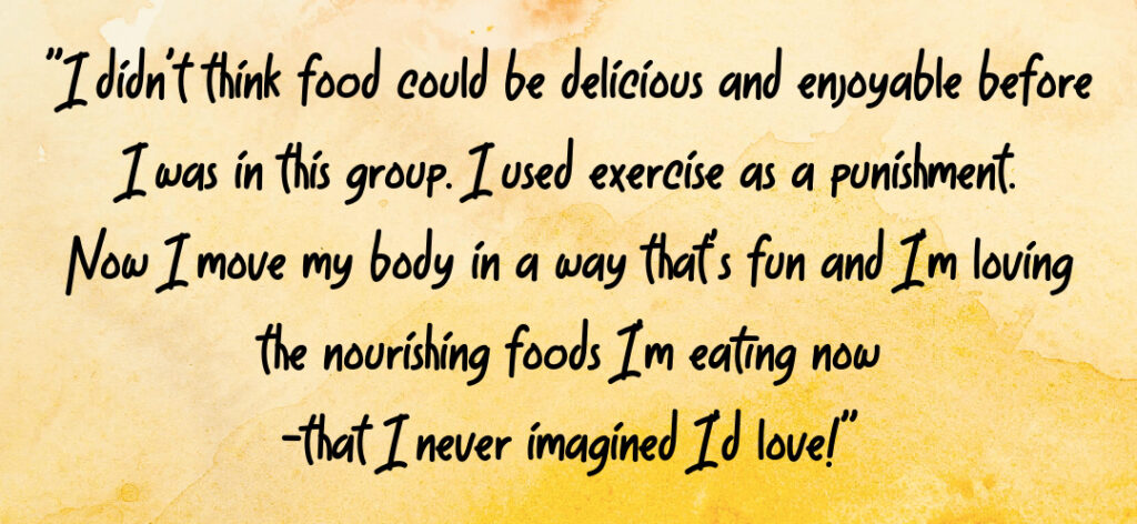 testimony about the new love of exercise and food
