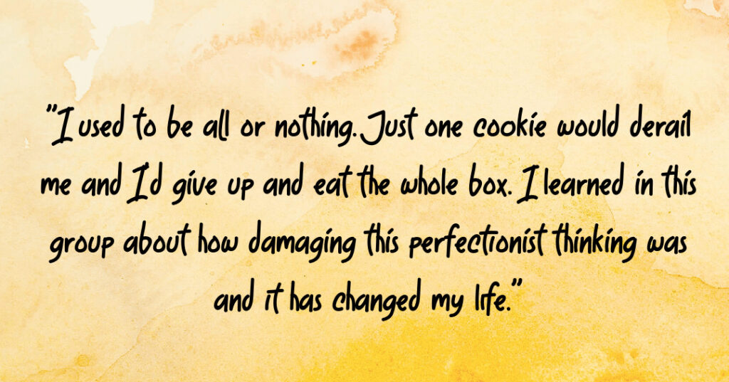 testimony about dropping perfectionism