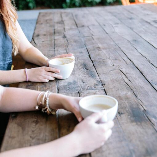 two women connecting