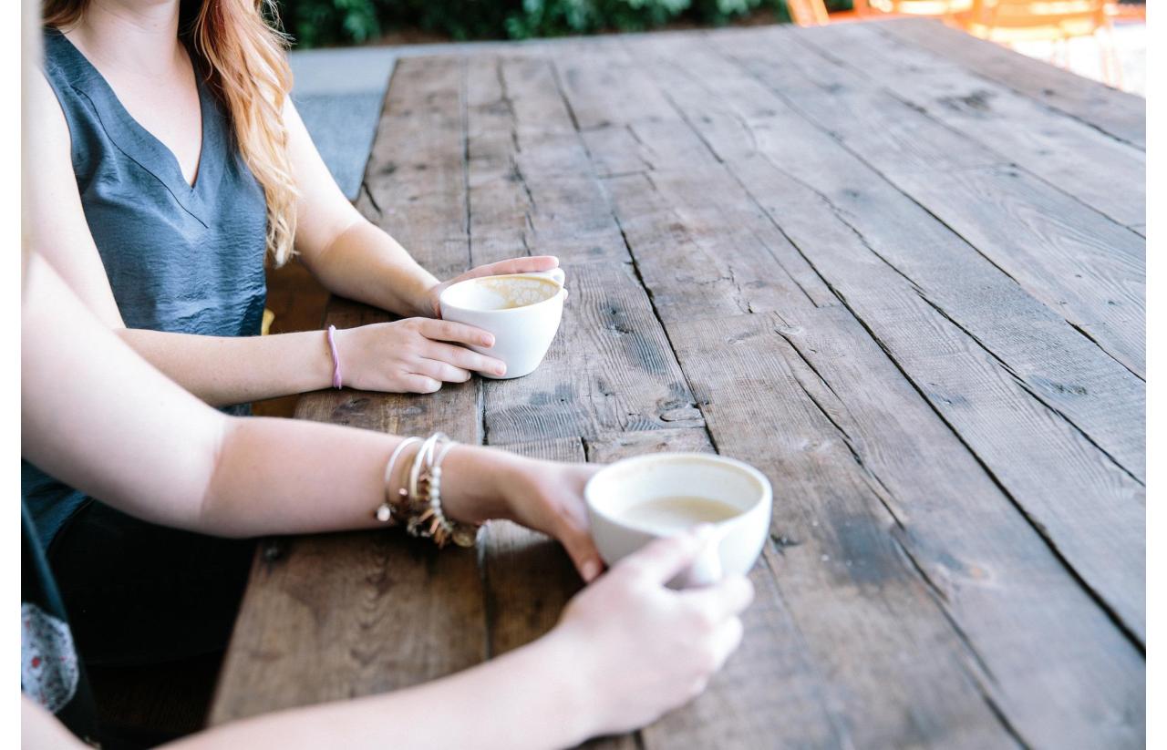 two women connecting