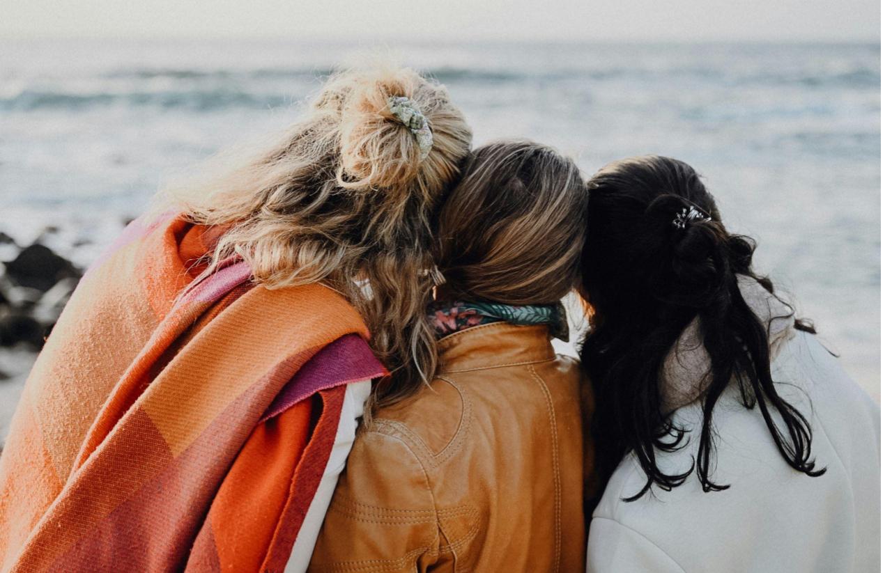 three women at the beach